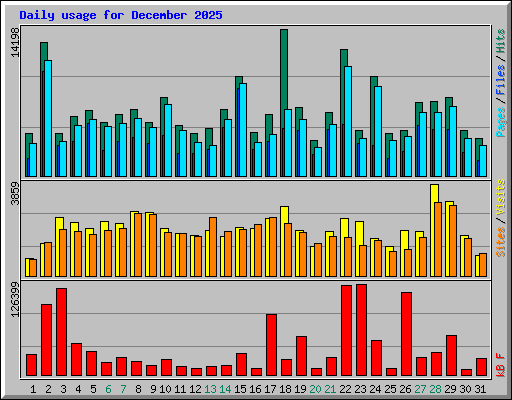 Daily usage for December 2025