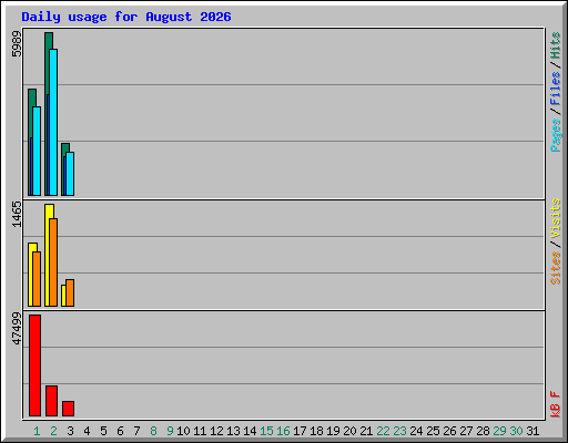 Daily usage for August 2026