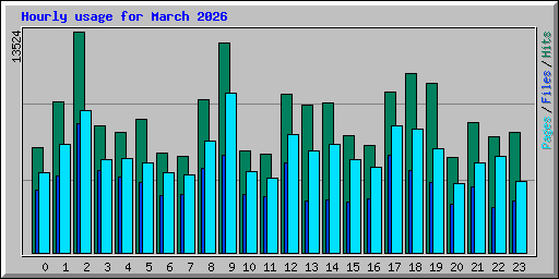 Hourly usage for March 2026
