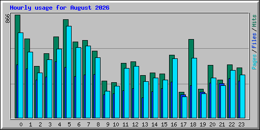 Hourly usage for August 2026