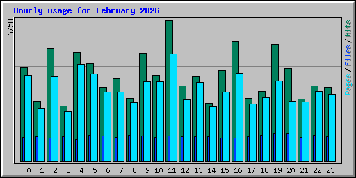 Hourly usage for February 2026