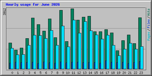 Hourly usage for June 2026