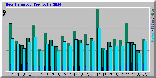Hourly usage for July 2026